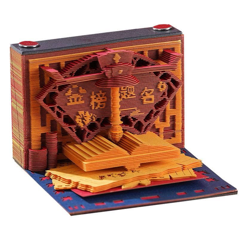 100-Day Countdown to the College Entrance Examination Calendar 2024 Record Clock-in Calendar Book Creative Reminder Card Three-Dimensional Paper Carving